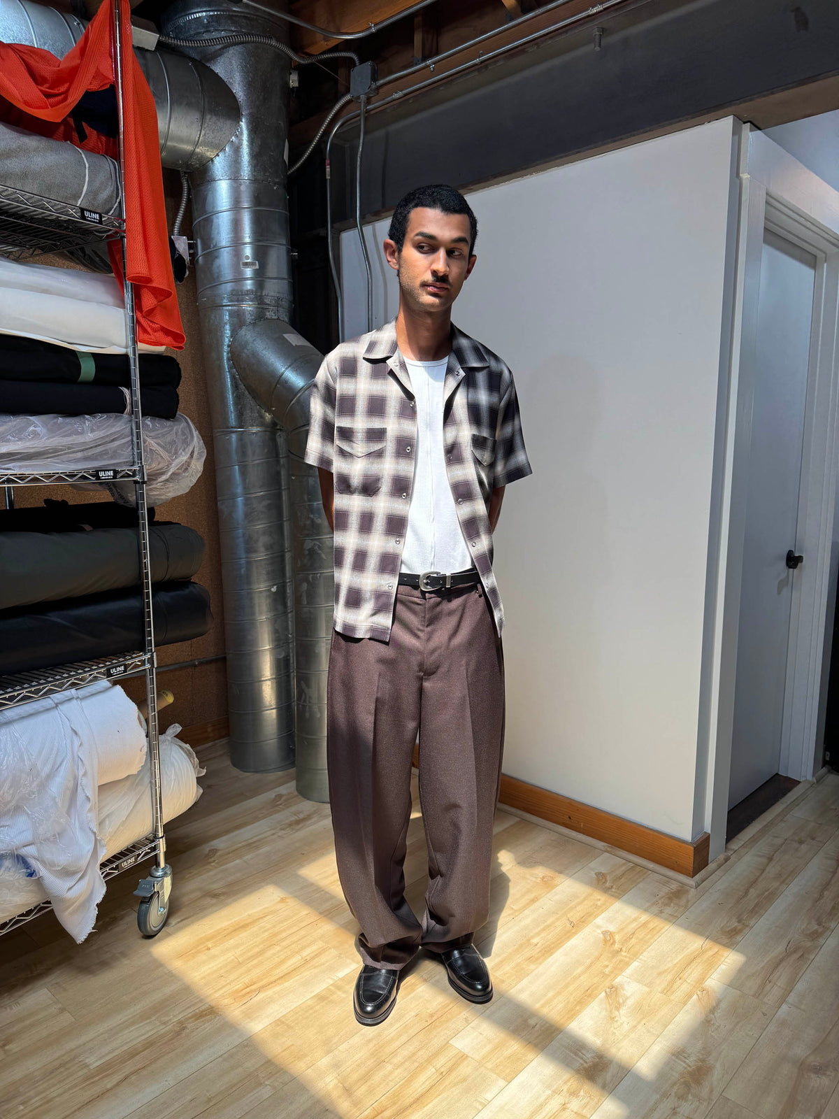 Goodfight x Kato Washer Shirt Flannel Black Plaid