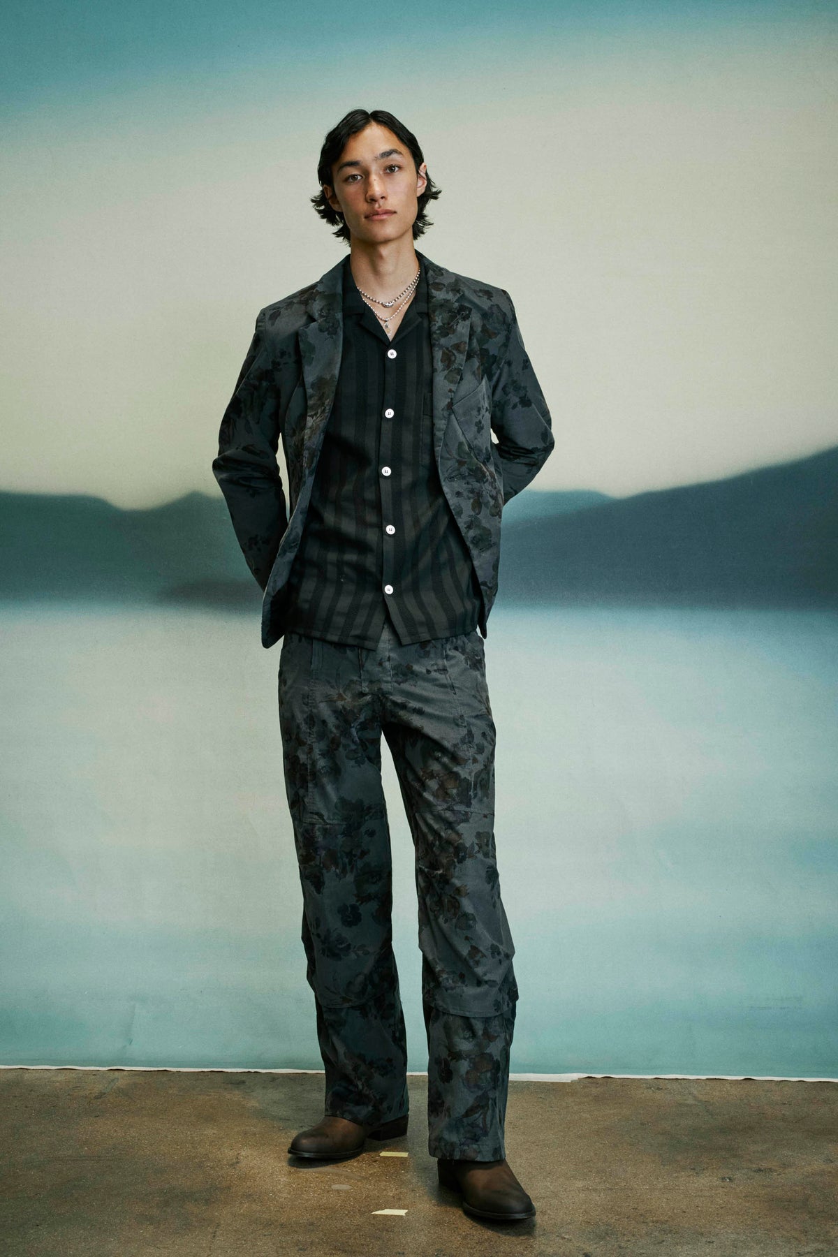 Goodfight Lichen Shirt Textured Weave Black