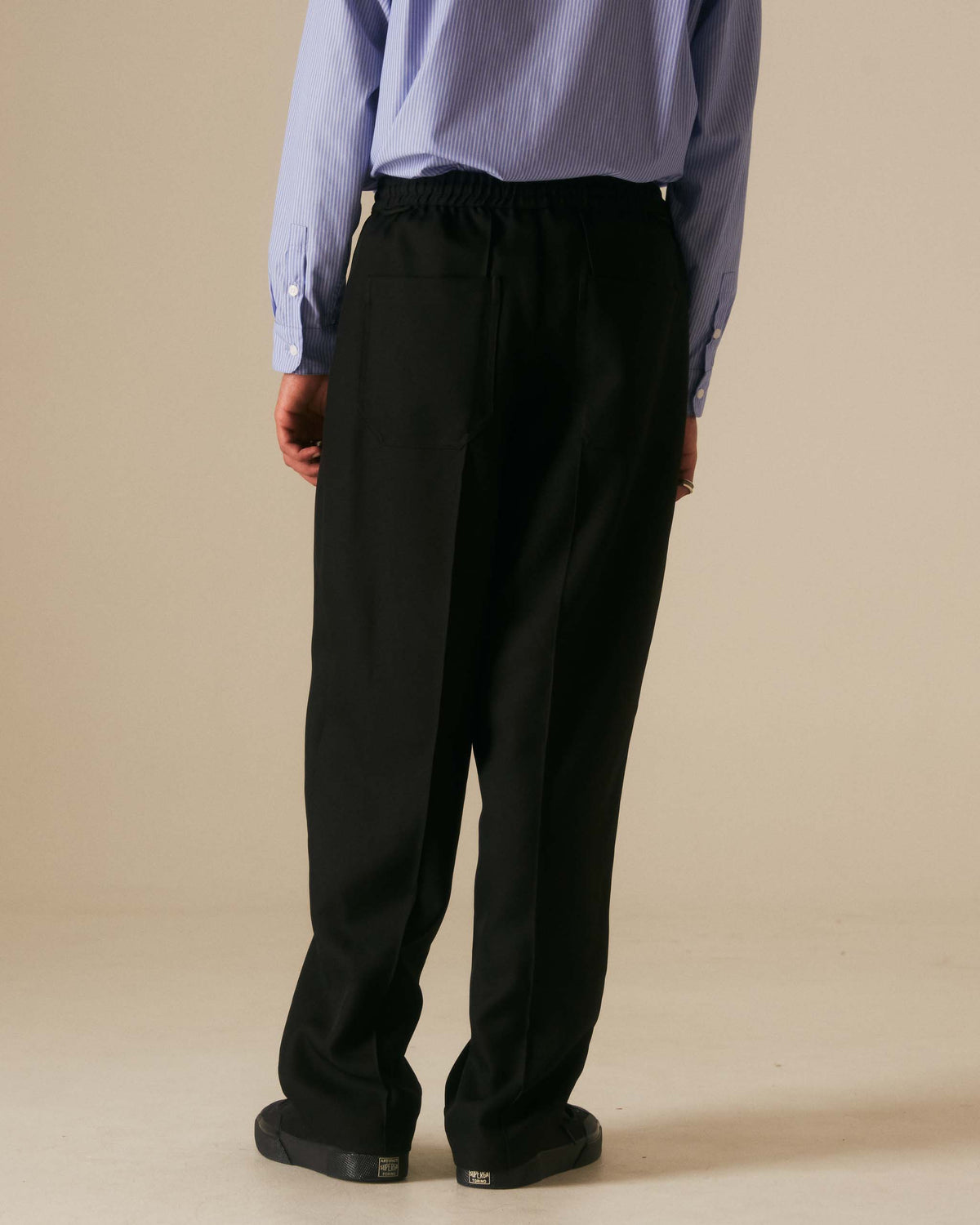 Goodfight Elastic Waist Permapress Trouser Wide Black