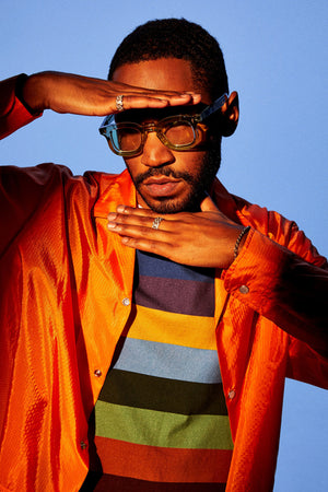 Kaytranada wears the Please Relax Shirt for GQ