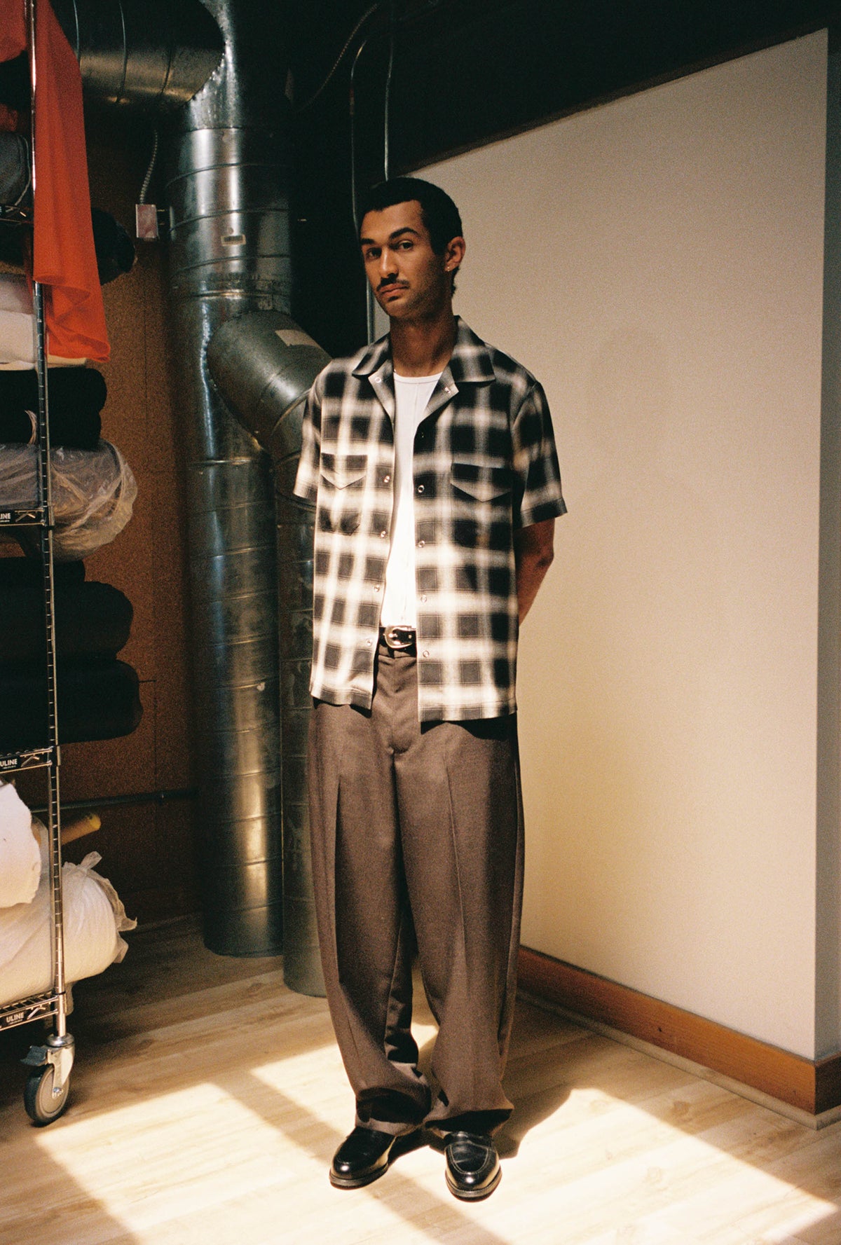 Goodfight x Kato Washer Shirt Flannel Black Plaid