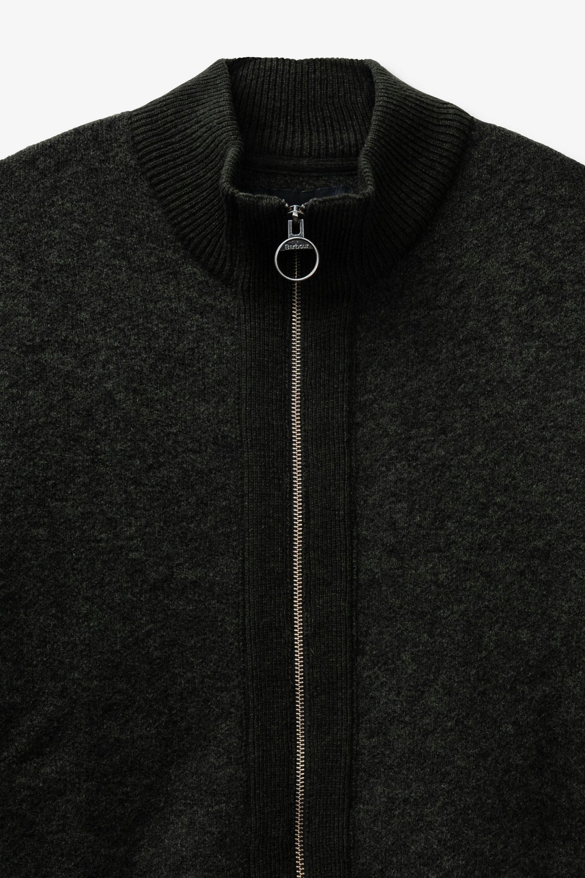 Goodfight for Barbour Milburn Zip-Up Jumper Dark Olive