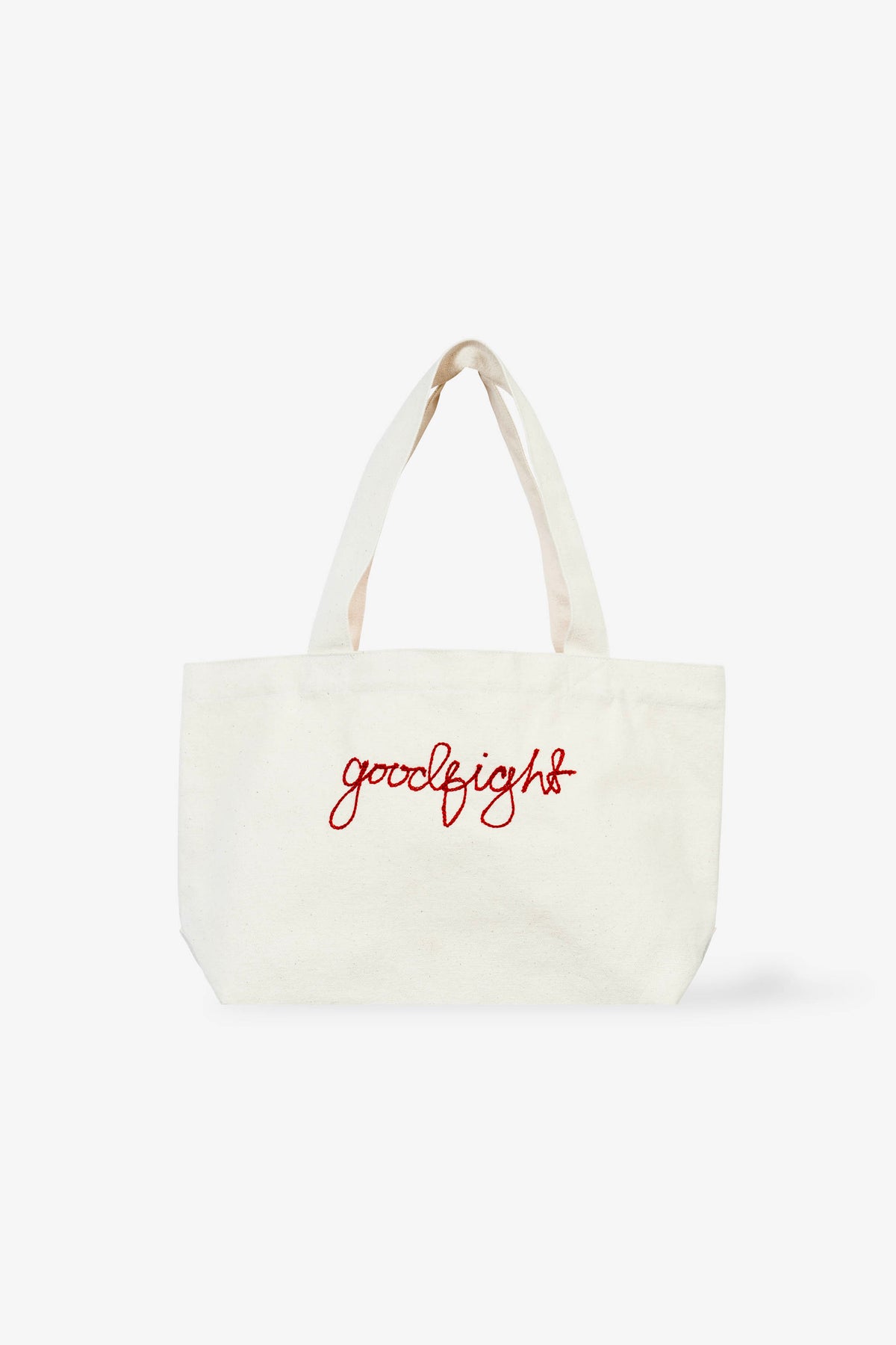 Goodfight Small Good Tote Chain Stitch Script
