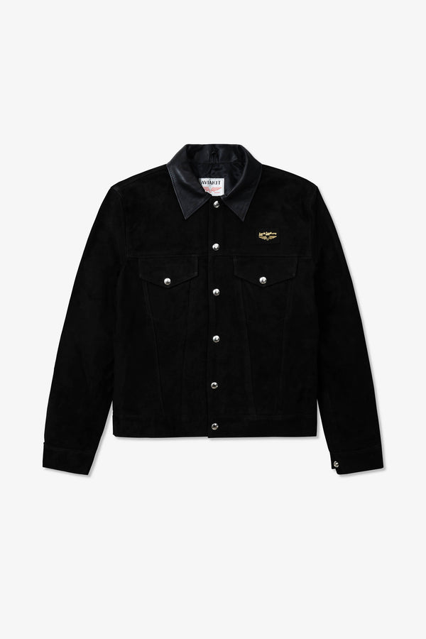 Lewis Leathers Western No. 988 JP' Black Goat Suede Leather Jacket