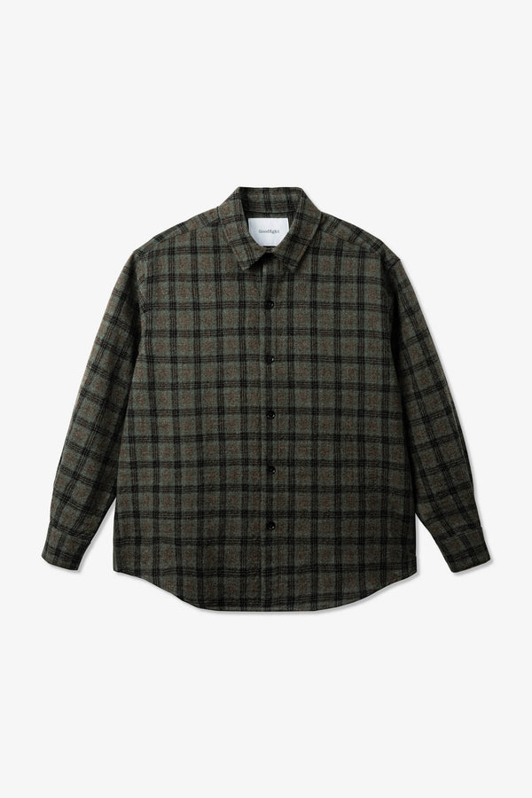 City Shirt Knit Wool Charcoal Green