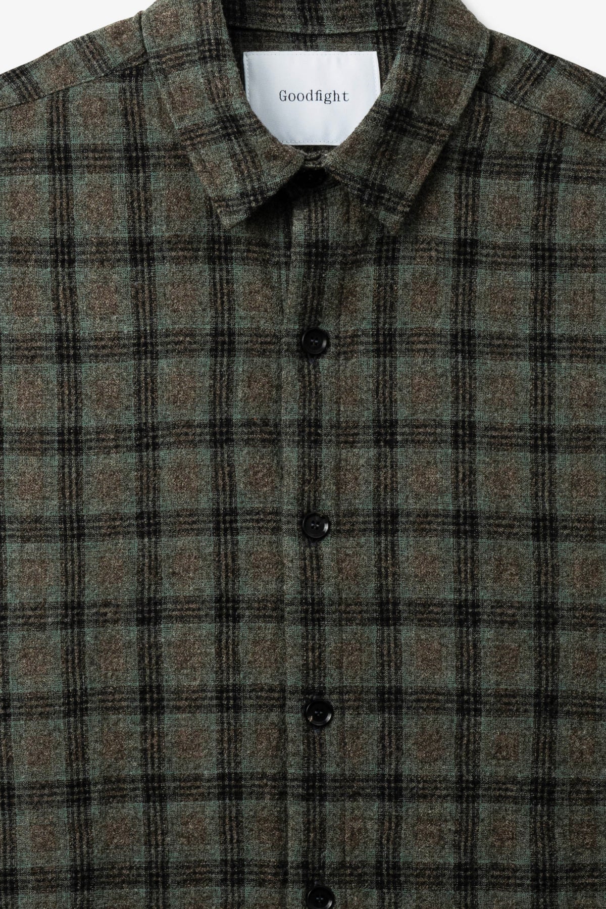 Goodfight City Shirt Knit Wool Charcoal Green